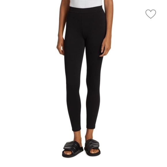 Vince Mid Rise Leggings Black Stretch Pull On Size Small Minimalist Contemporary - Picture 2 of 16